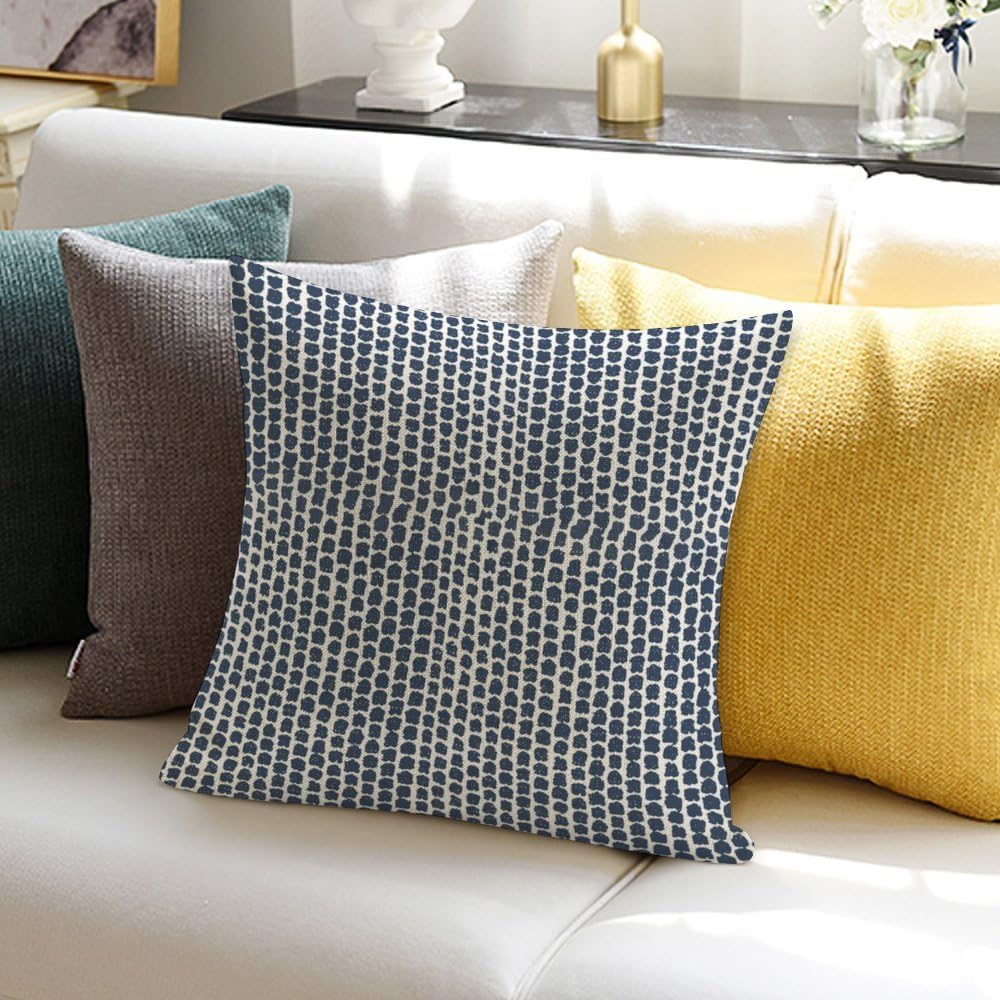 Amazon.com: Indigo Pillow Cover Geometric Pillow Blue and Cream